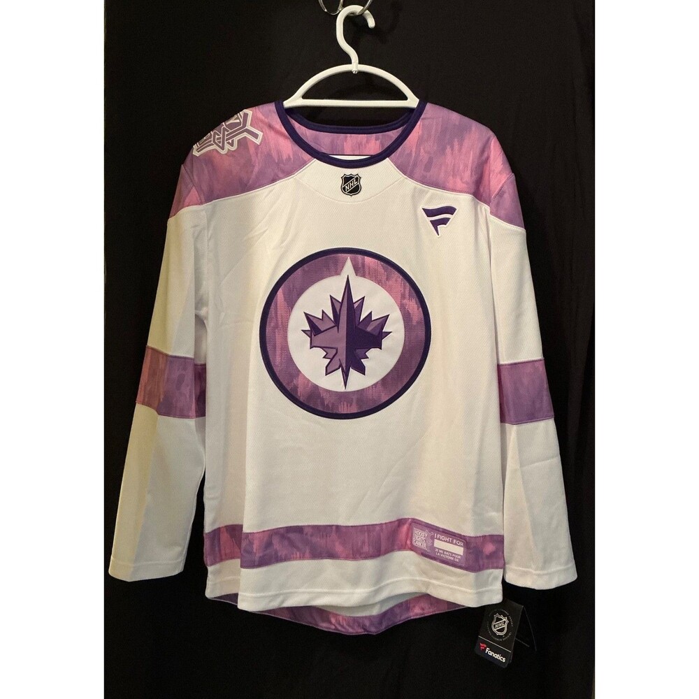 NWT Fanatics Winnipeg Jets Hockey Fights Cancer Jersey 2024 NHL Men’s Size S NEW